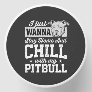 Pitbull Stay Home And Chill Design Mini Candle Favors