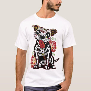 Pitbull Sugar Skull for Women, Men Pitbull Mom, Da T-Shirt
