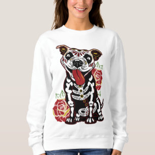 Pitbull Sugar Skull for Women Men Pitbull Mom Dad Sweatshirt