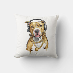 Pitbull T-shirt street style Throw Pillow