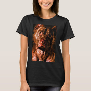 Pitbull Terrier Al Artistic Color Painting T-Shirt