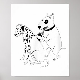 Pitbull Terrier Dog Animal Dalmatian Tattoo Puppy Poster