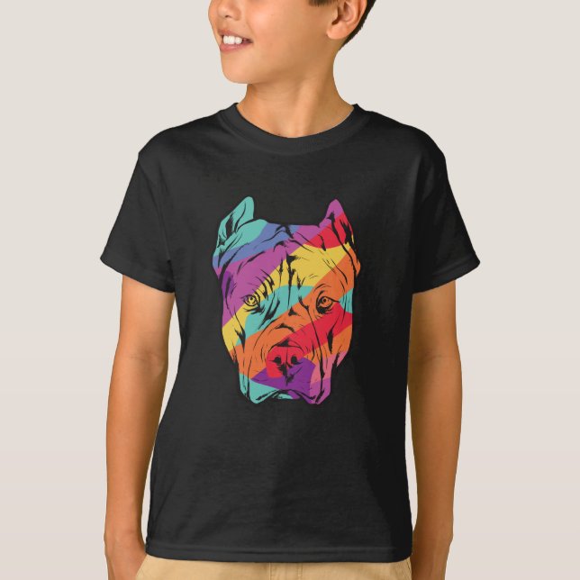 Pitbull Terrier Dog Head T-Shirt (Front)