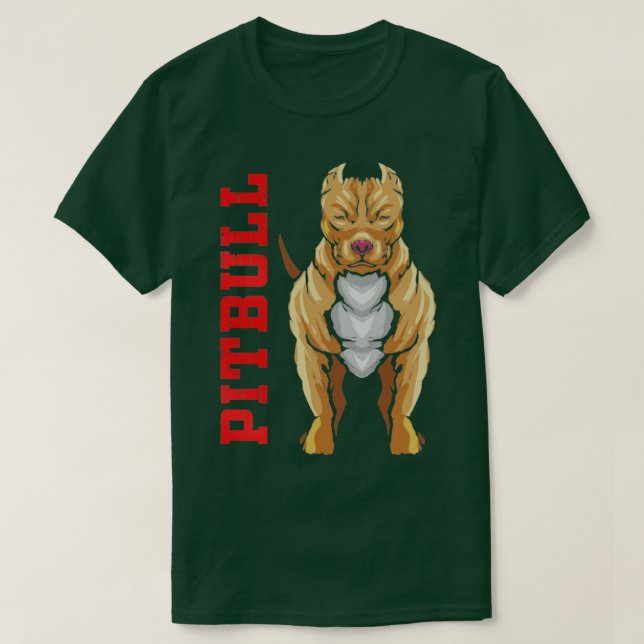 Pitbull Terrier Dog Muscle Pit Bull Aggressive  T-Shirt (Design Front)