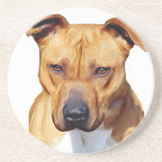 Pitbull Terrier Sandstone Coaster