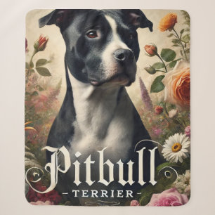 Pitbull Terrier Sherpa Blanket, Cozy Dog Lover Gif Blanket