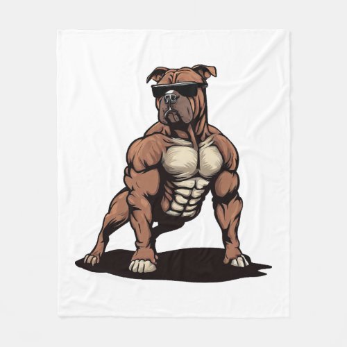 Pitbull The Bodyguard Fleece Blanket