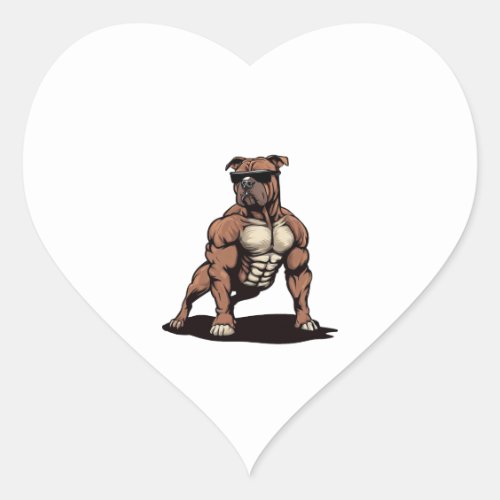 Pitbull The Bodyguard Heart Sticker