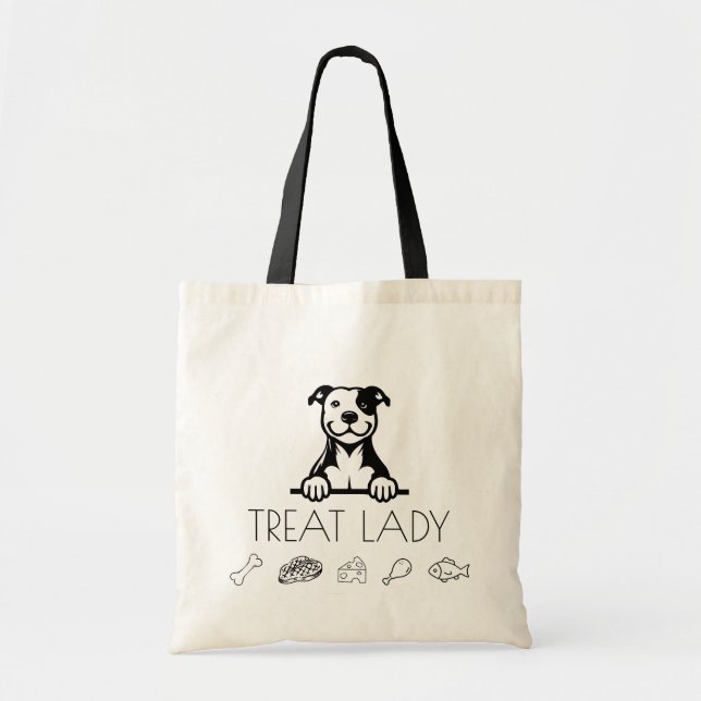 Pitbull "Treat Lady" Tote Bag (Front)