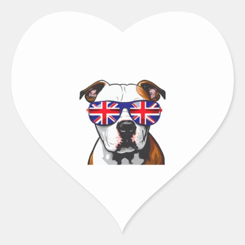 Pitbull United Kingdom Heart Sticker