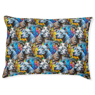 Pitbull Urban Graffiti Street Art  Pet Bed