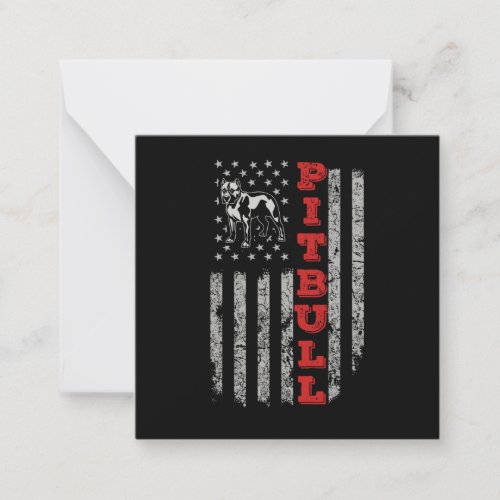 Pitbull USA American Flag Note Card