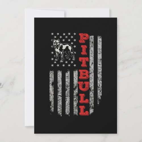 Pitbull USA American Flag Note Card