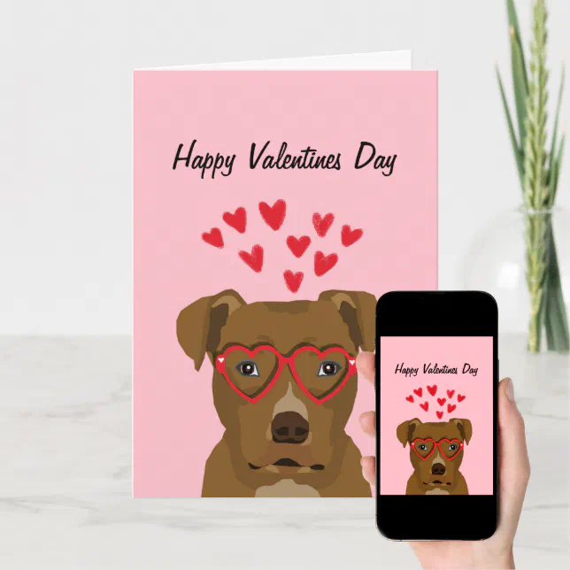 Pitbull Valentines Love Card | Zazzle