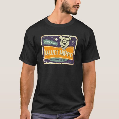 Pitbull  Velvet Hippo Pittie Party Dog Mom T_Shirt