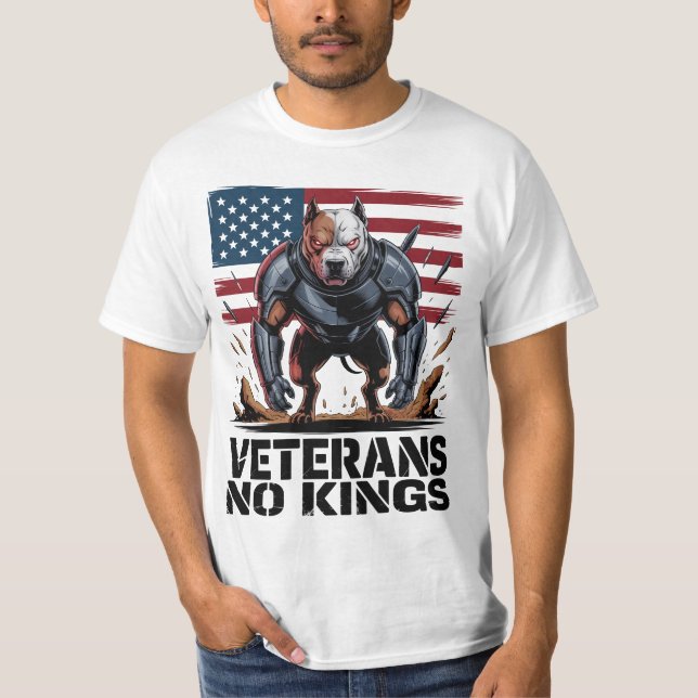 Pitbull Veterans No Kings Proud Dog Lover Gift T-Shirt (Front)