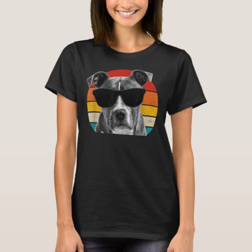 Pitbull Vintage Sunglasses Funny Pittie Dog Pitbul T_Shirt