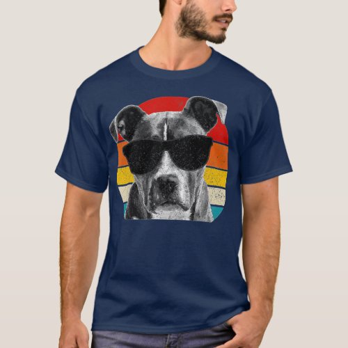 Pitbull Vintage Sunglasses Funny Pittie Dog Pitbul T_Shirt