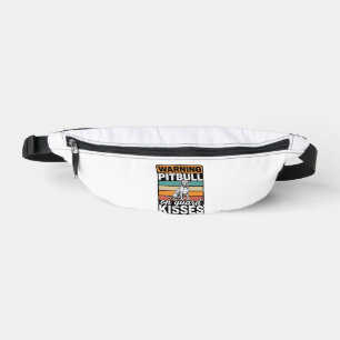 Pitbull Warning Kisses Incoming Vintage Dog Design Fanny Pack
