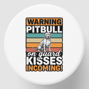 Pitbull Warning Kisses Incoming Vintage Dog Design Mini Candle Favors