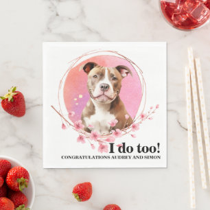 Pitbull Wedding Napkins With Dogs Photo