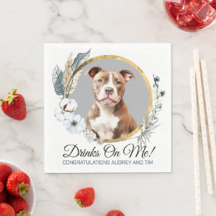 Pitbull Wedding Napkins With Dogs Photo