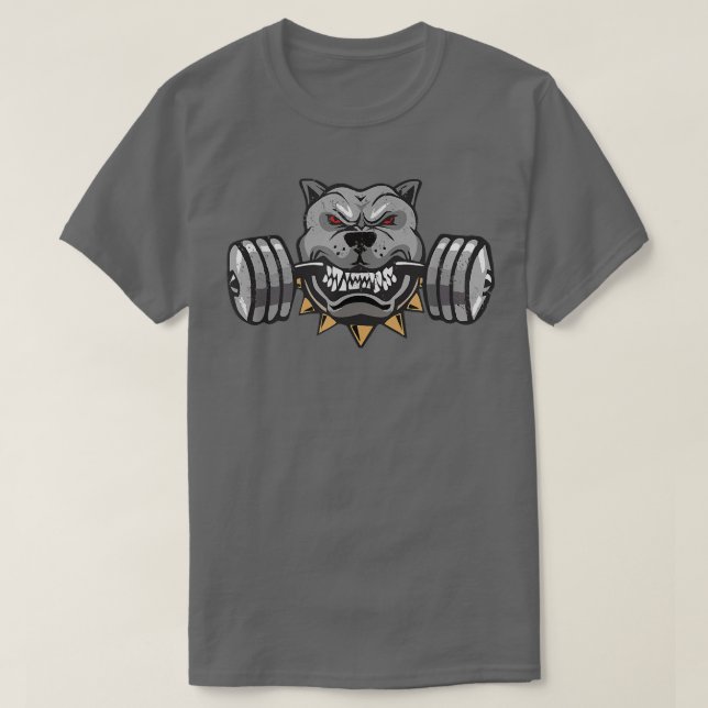 Pitbull Weightlifting, Mens Pitbull Lover, Dog Dad T-Shirt (Design Front)