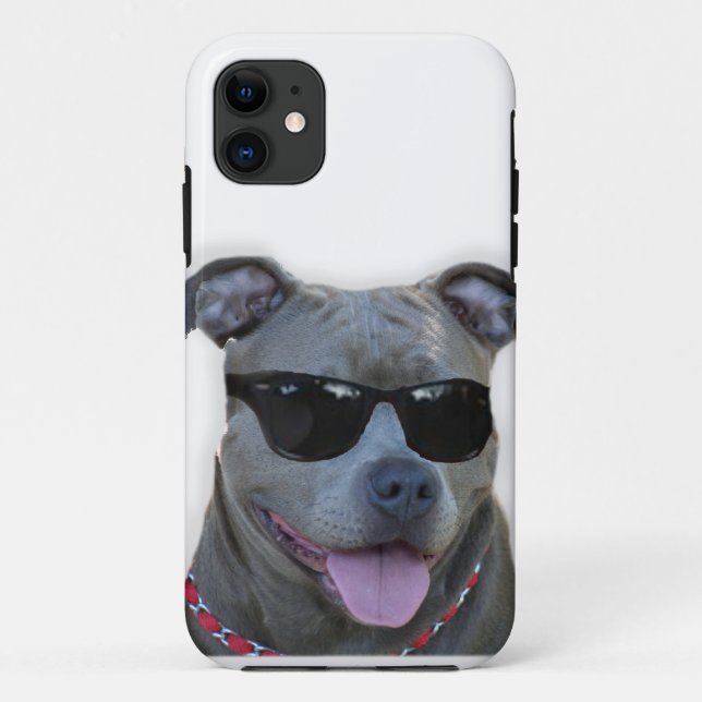 Pitbull with glasses Case-Mate iPhone case (Back)