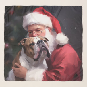 Pitbull With Santa Claus Festive Christmas Scarf