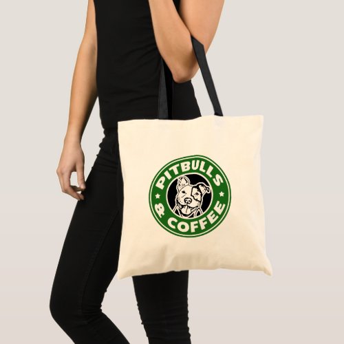 Pitbulls and Coffee Funny tote bag womens