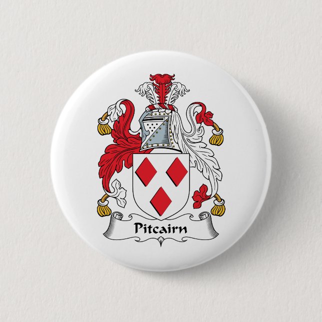 Pitcairn Family Crest Pinback Button (Front)