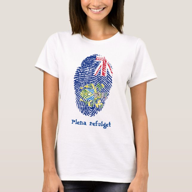 Pitcairn Flag Fingerprint "Plena refulget" T-Shirt (Front)