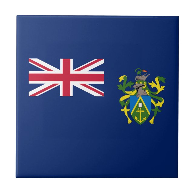 Pitcairn Islands Flag Ceramic Tile (Front)