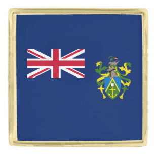Pitcairn Islands Flag Gold Finish Lapel Pin