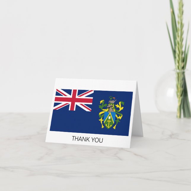 Pitcairn Islands Flag Letterpress Thank You Card (Front)