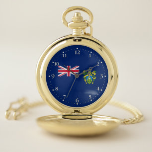 Pitcairn Islands Flag Pocket Watch