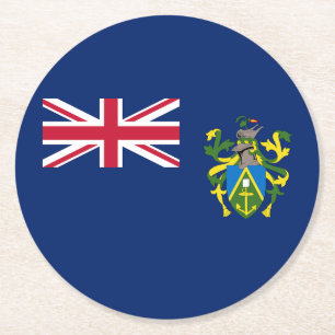 Pitcairn Islands Flag Round Paper Coaster