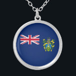 Pitcairn Islands Flag Silver Plated Necklace<br><div class="desc">Patriotic flag of Pitcairn Islands.</div>