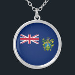 Pitcairn Islands Flag Silver Plated Necklace<br><div class="desc">Patriotic flag of Pitcairn Islands.</div>