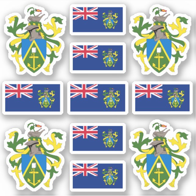 Pitcairn Islands symbols / coat of arms and flag S Sticker (Front)