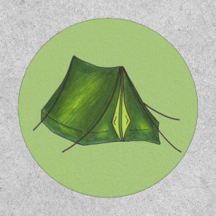 Pitch a Tent Summer Camp Camping Hiking Green Patch