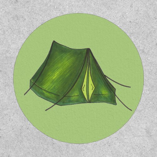 Pitch a Tent Summer Camp Camping Hiking Green Patch