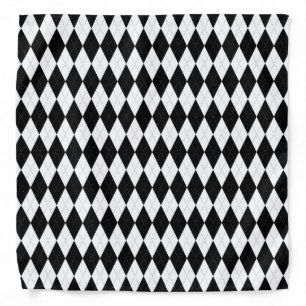 Pitch Black Argyle White Small Diamond Shape Bandana