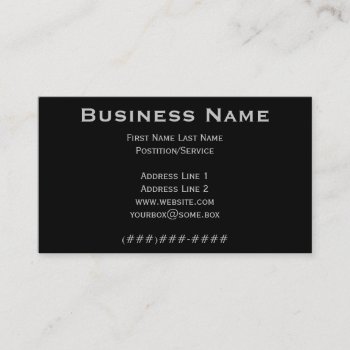 Pitch Black Business Card by SeriousBiz at Zazzle