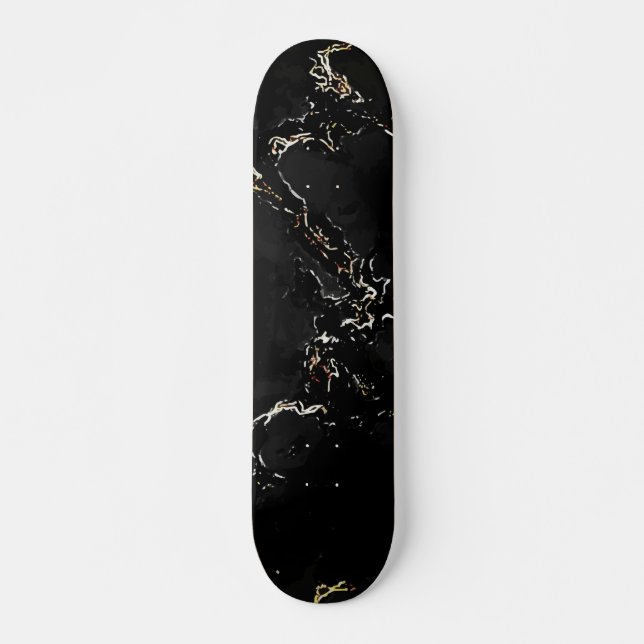 Pitch Black Desert Marble Skateboard (Front)