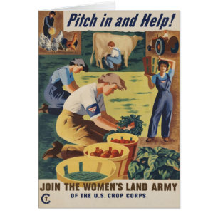 Pitch in and Help Join the Women's Land Army Cards