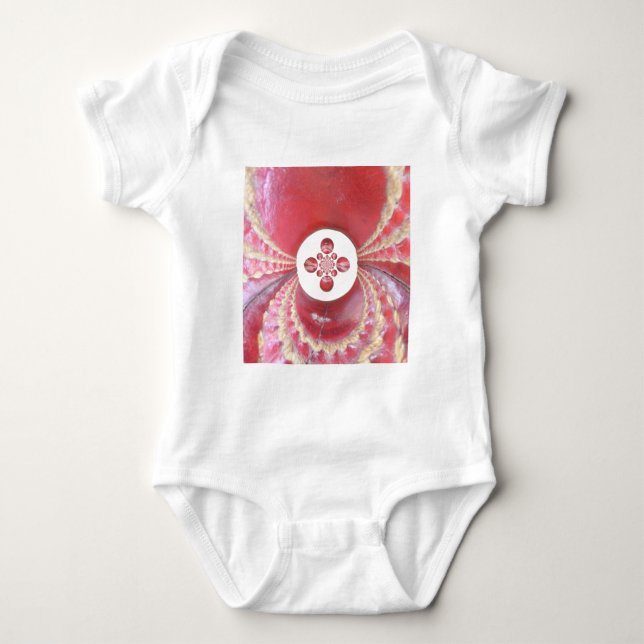 Pitch Kaleidoscope: Cricket Balls The Game's Heart Baby Bodysuit (Front)