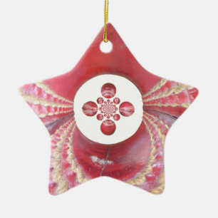 Pitch Kaleidoscope: Cricket Balls The Game's Heart Ceramic Ornament