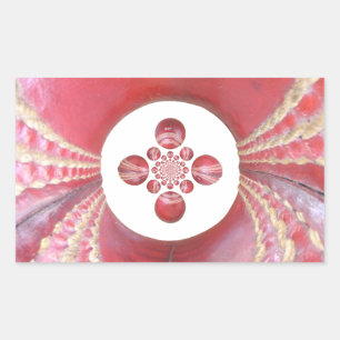 Pitch Kaleidoscope: Cricket Balls The Game's Heart Rectangular Sticker