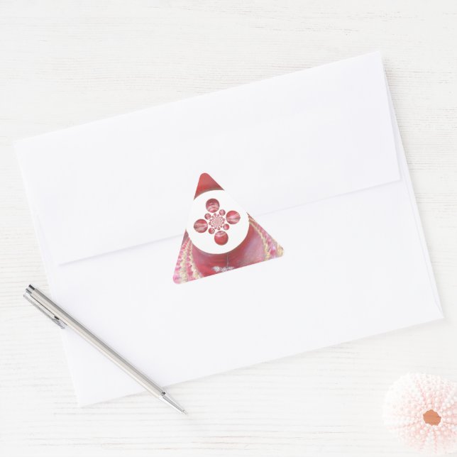 Pitch Kaleidoscope: Cricket Balls The Game's Heart Triangle Sticker (Envelope)